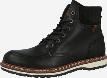 BULLBOXER Lace-Up Boots in Black: front