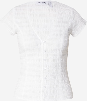 WEEKDAY - Blusa 'Vivi' en blanco: frente