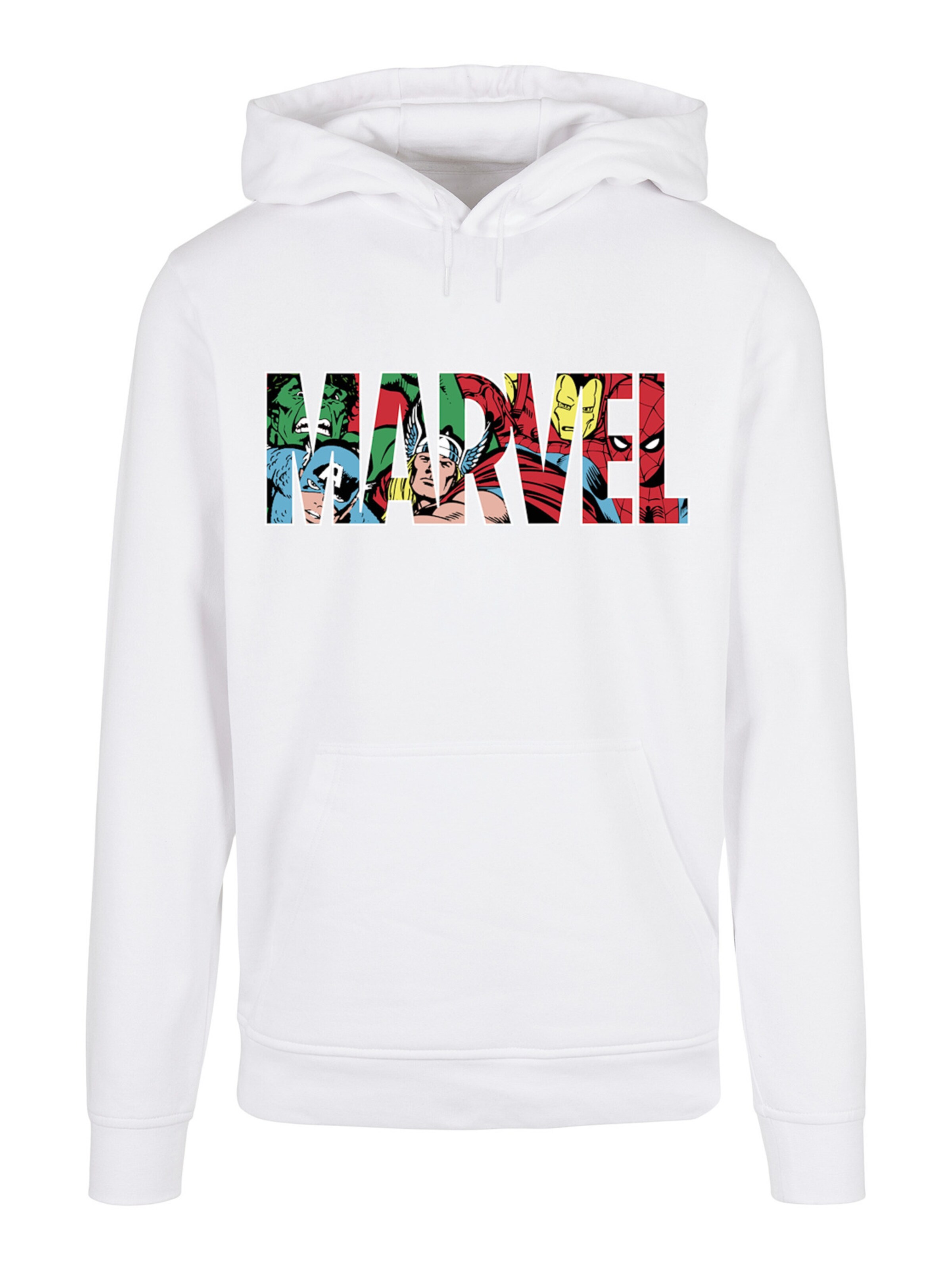 F4NT4STIC Sweatshirt 'Marvel Avengers Logo Character' in Wit: voorkant