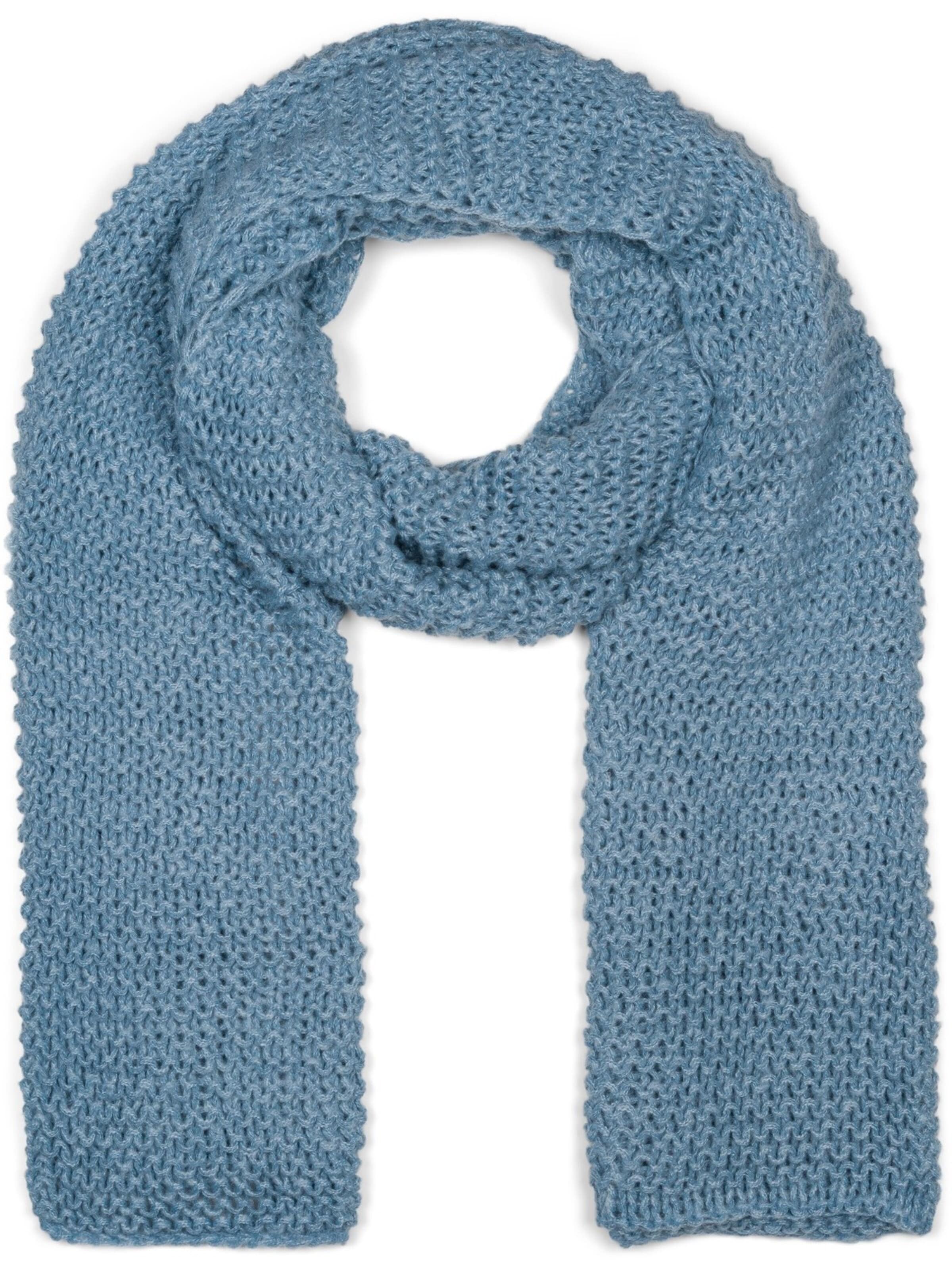 styleBREAKER Schal 'Langer Strick Schal mit Wellen Strickmuster'‌‌ in One Size in taubenblau, Produktansicht
