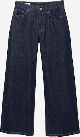 Wide leg Jeans de la Pull&Bear pe albastru: față