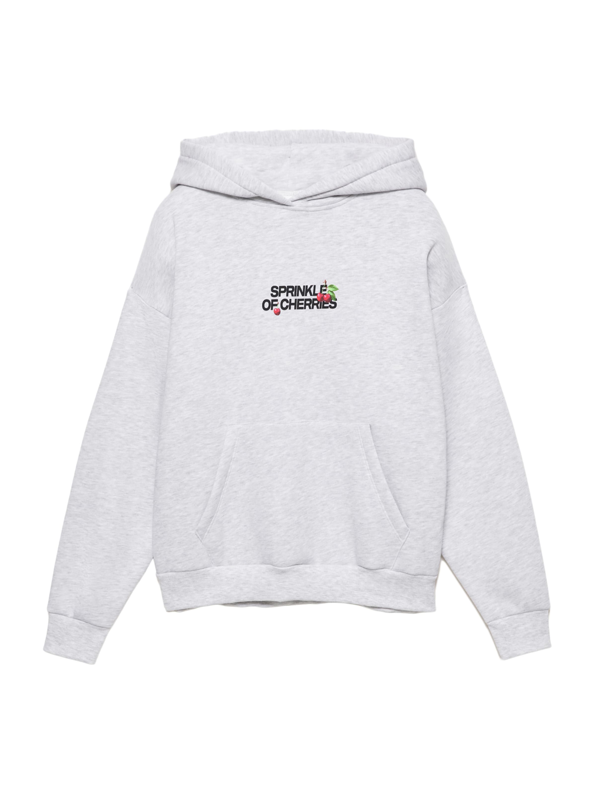 Bluză de molton de la Pull&Bear pe gri: față