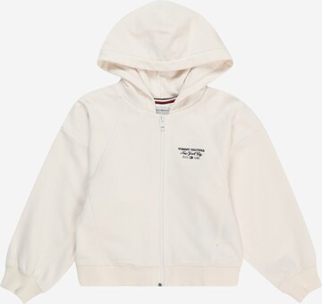 TOMMY HILFIGER Zip-Up Hoodie in White: front