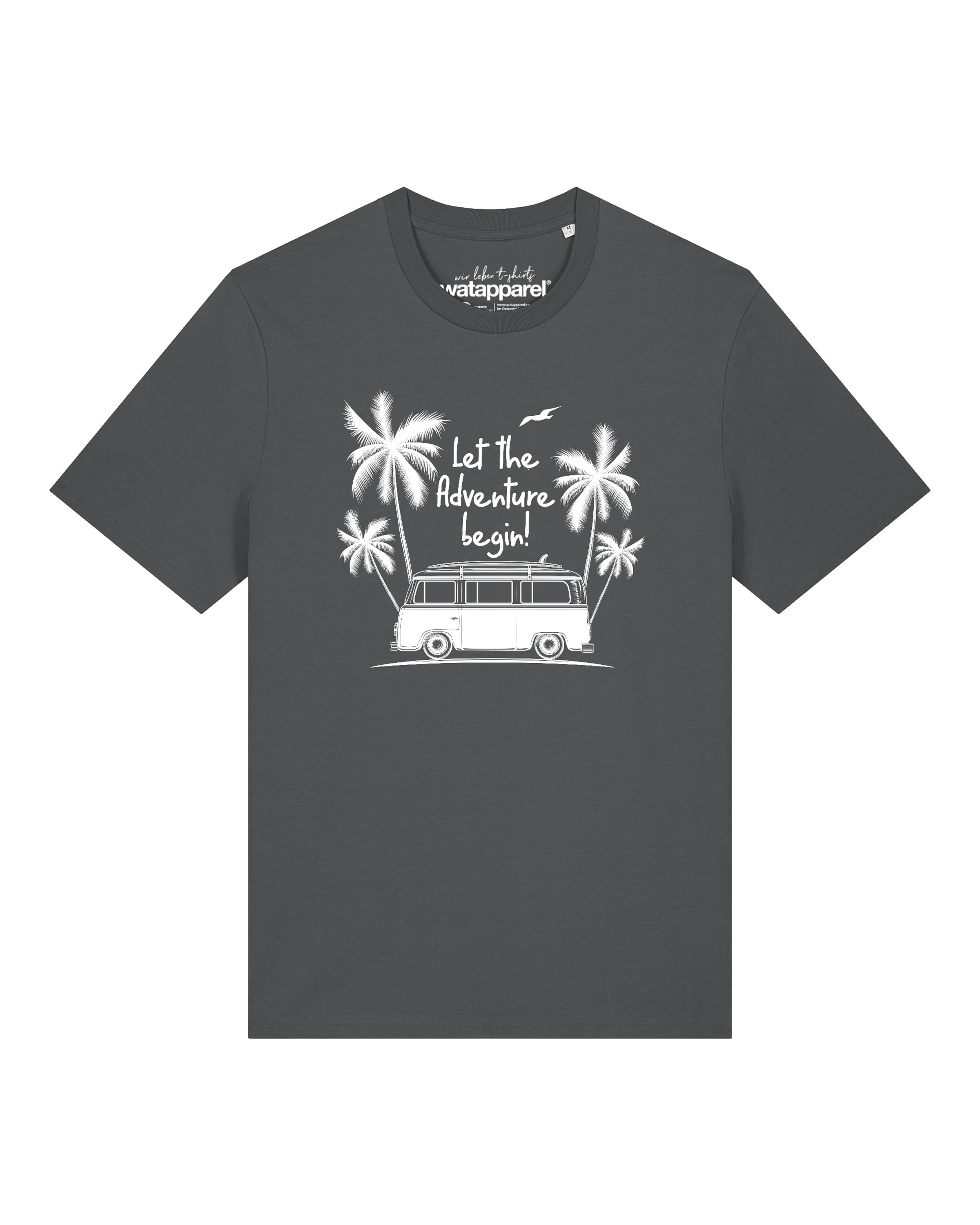 T-Shirt 'Let The Adventure Begin ' Watapparel en gris : devant