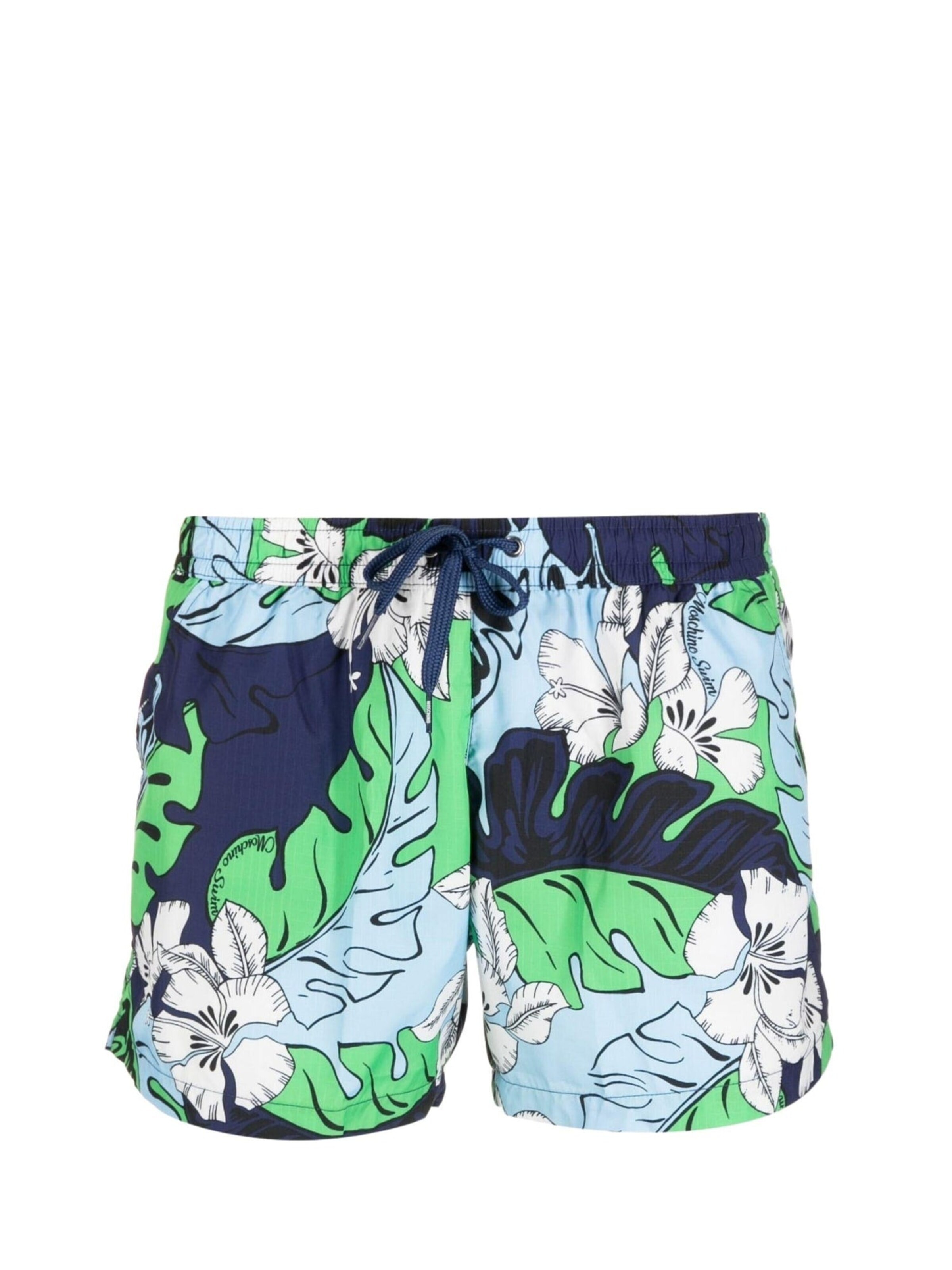 MOSCHINO Szorty kąpielowe 'Floral swimsuit' w kolorze niebieski: przód
