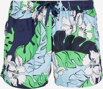 MOSCHINO Board Shorts 'Floral swimsuit' in Blue: front
