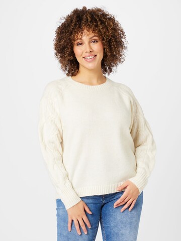 Vero Moda Curve Sweater 'Vigga' in Beige: front