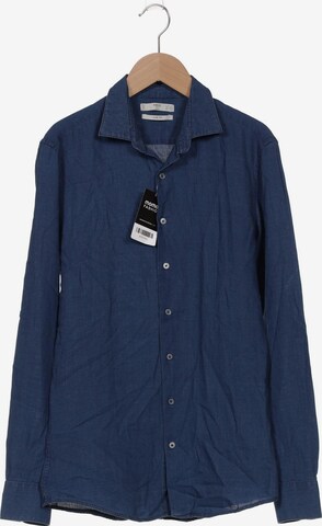 MANGO Button Up Shirt in XS in Blue: front
