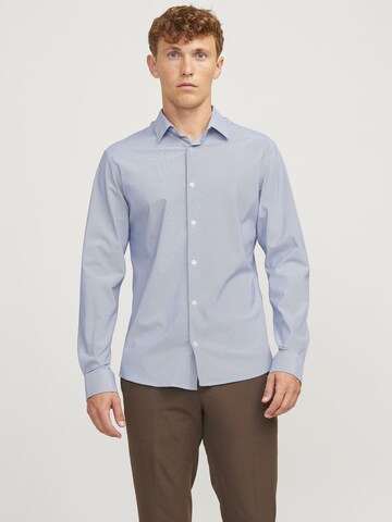 JACK & JONES Slim fit Button Up Shirt in Blue: front