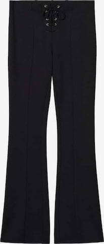MANGO Rozkloszowany krój Spodnie 'Jade' w kolorze czarny: przód