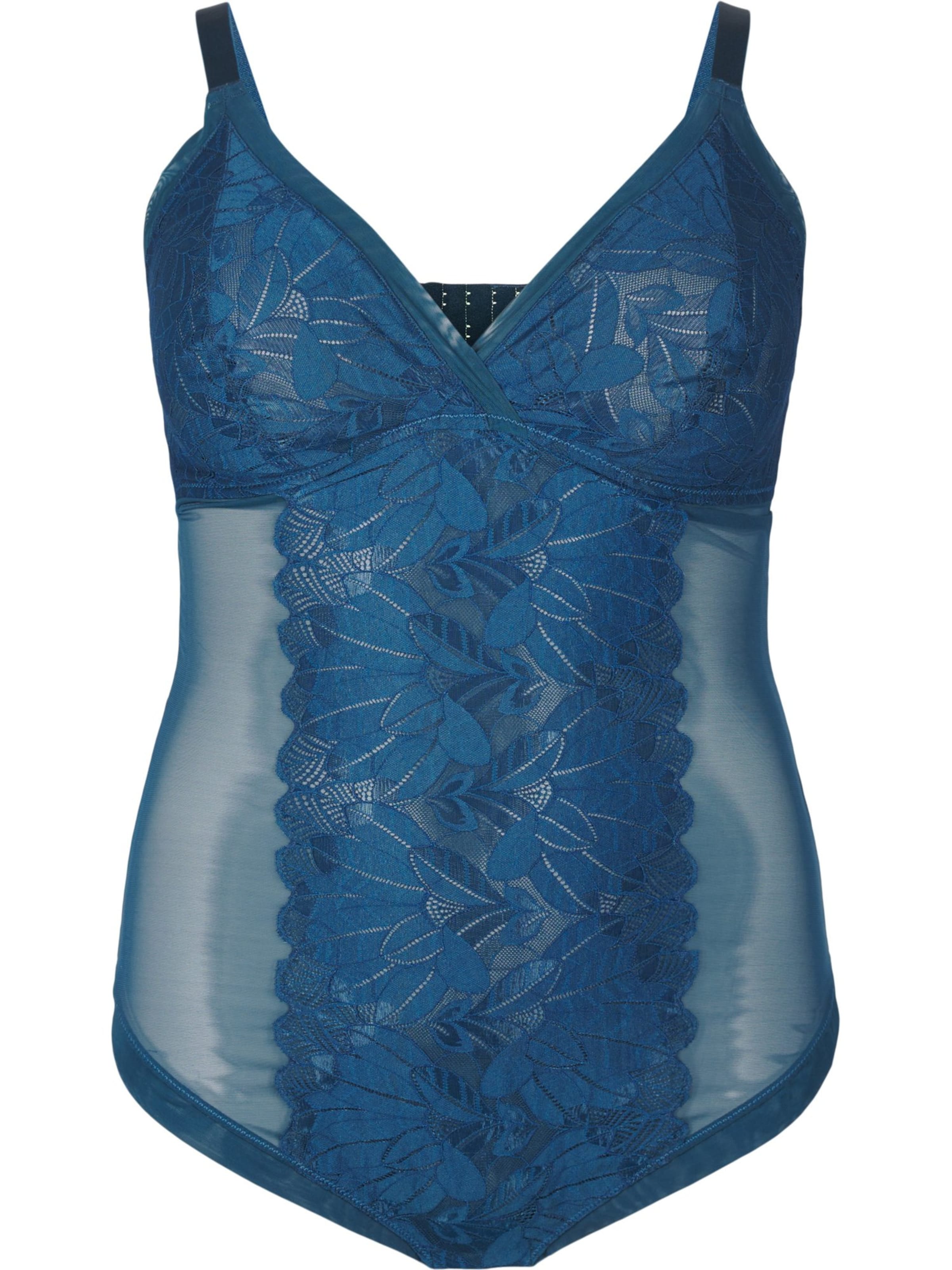 Devoted by Zizzi Блуза боди 'Rachel' в синьо: отпред