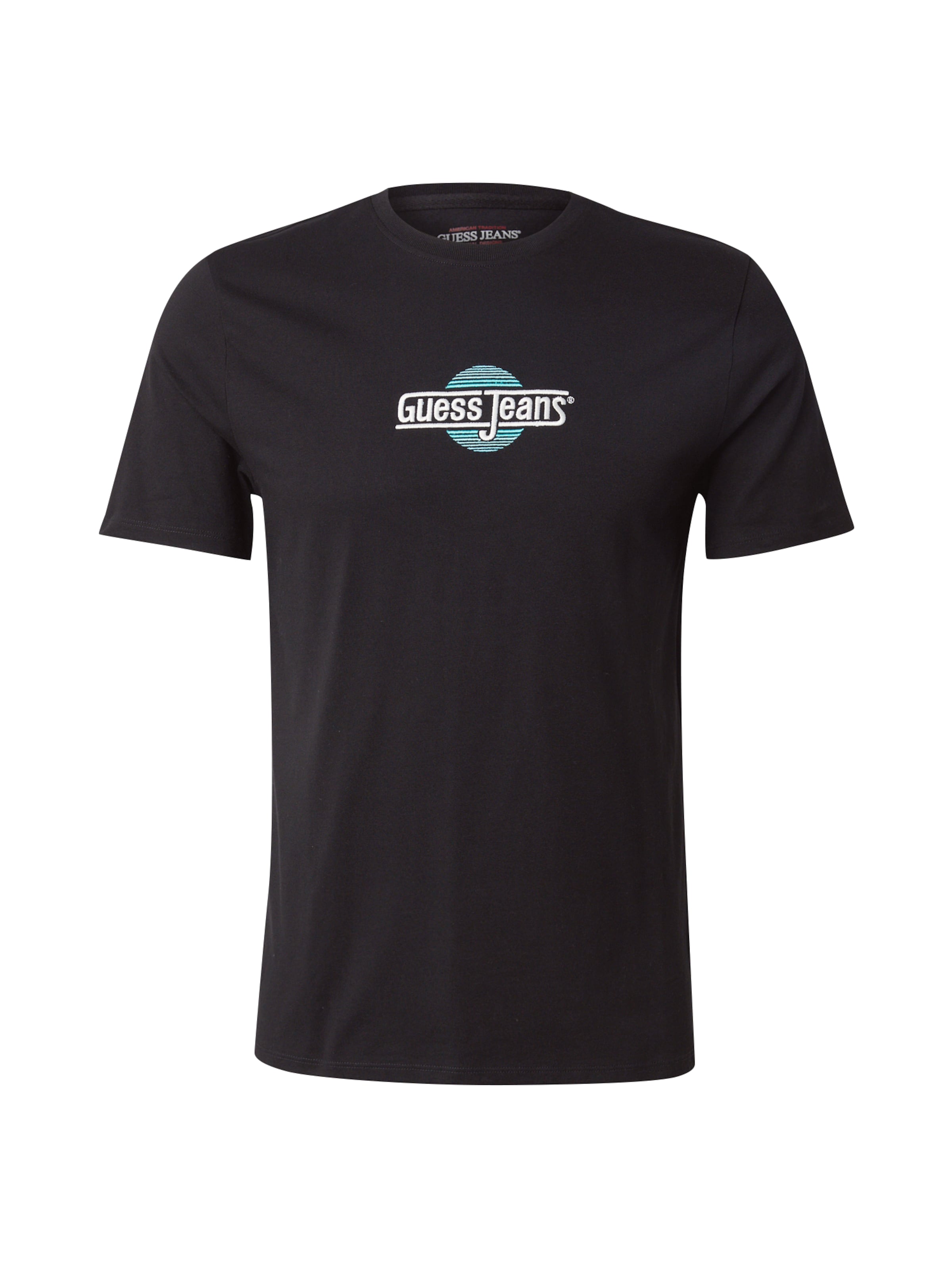 GUESS JEANS Футболка 'SUNSET' в Черный: спереди