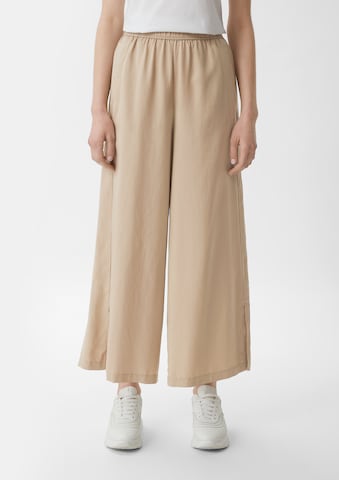 Wide Leg Pantalon comma casual identity en beige : devant