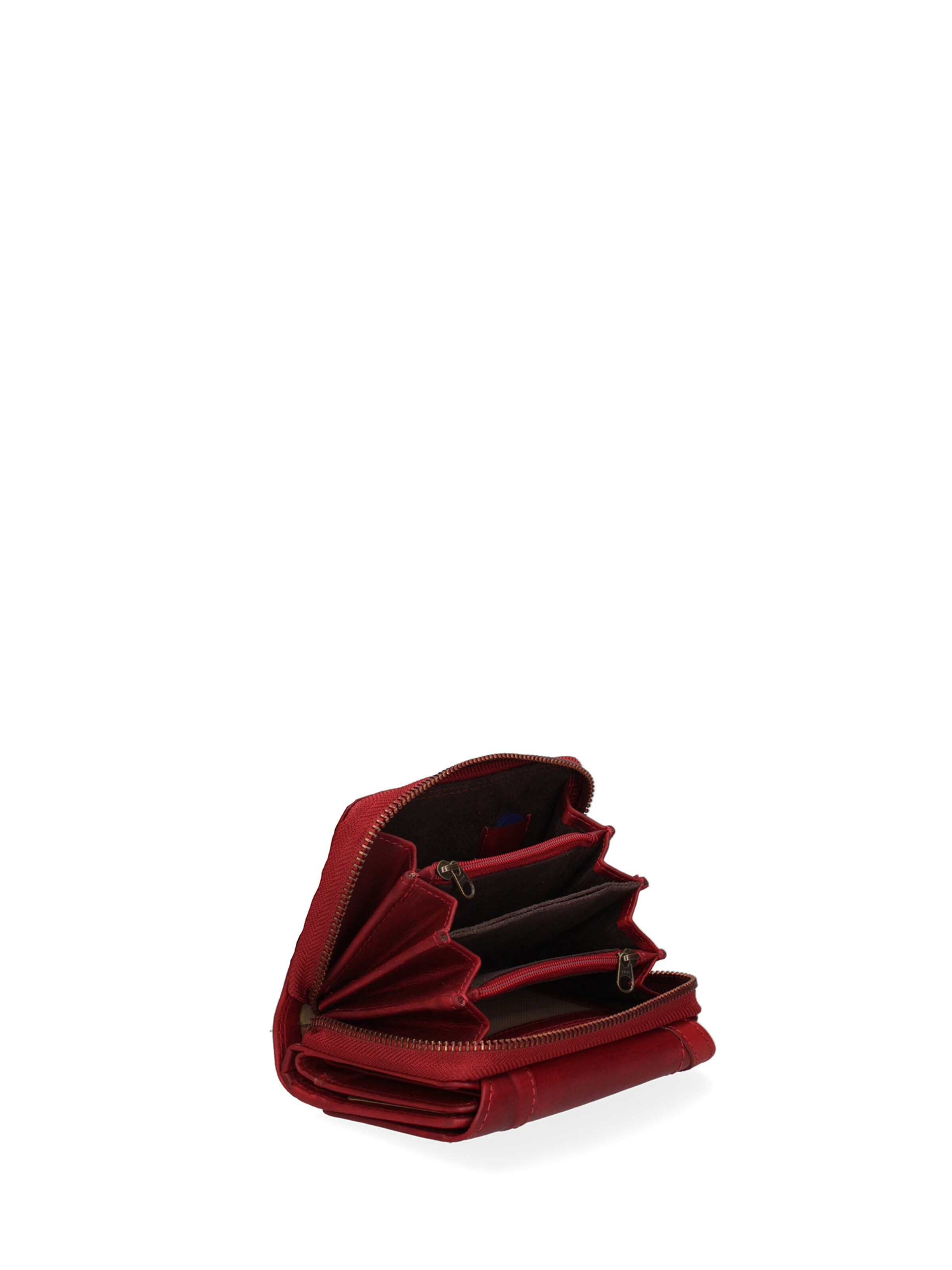 Portamonete 'Portafoglio Uomo Pelle Vacchetta Chiusura Magnetica Navy Hill Burry' di HILL BURRY in rosso