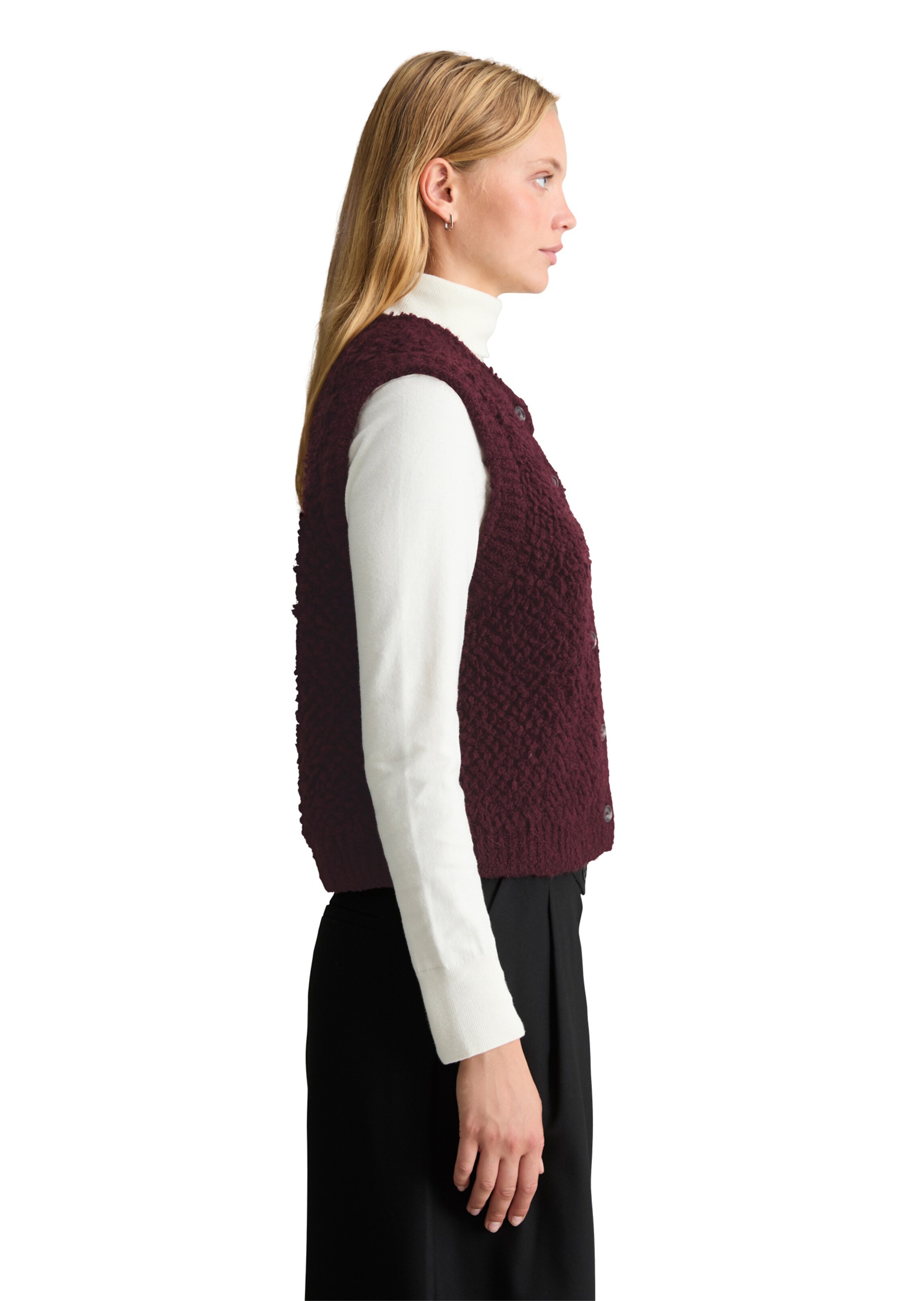 Marc O'Polo DENIM Gebreide bodywarmer in Rood: zijkant