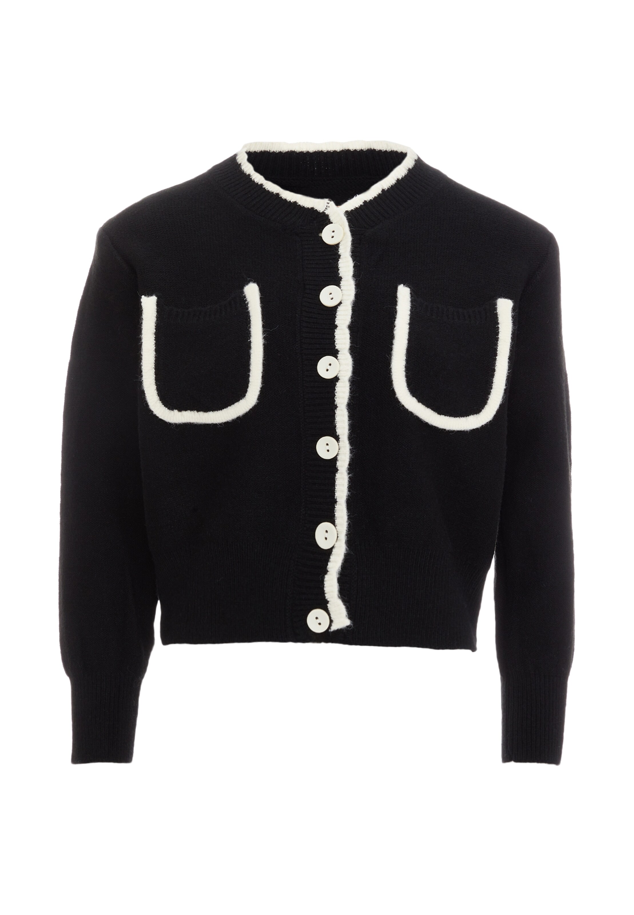 CARNEA Knit cardigan in Black: front
