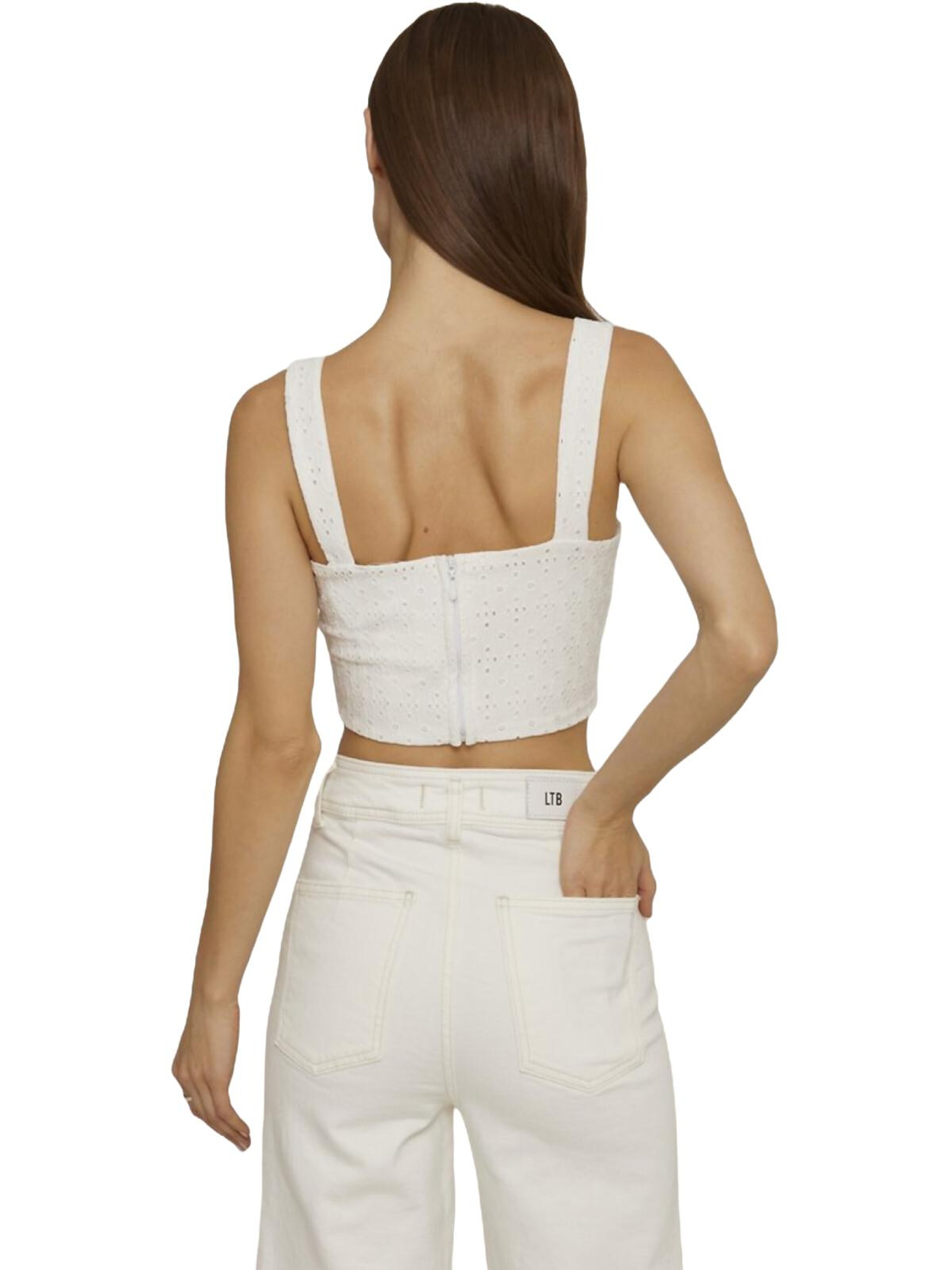LTB Jeans - Top 'LTB Jeans Damen-Ripptanktop' en blanco