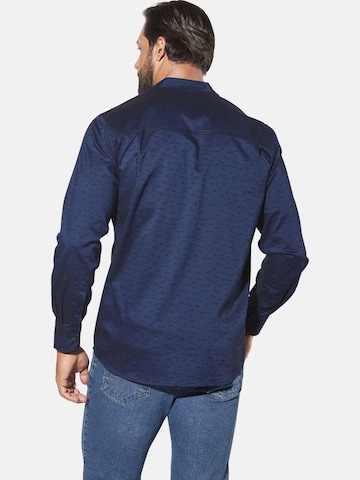 Jan Vanderstorm Comfort fit Button Up Shirt 'Leifbjorn' in Blue