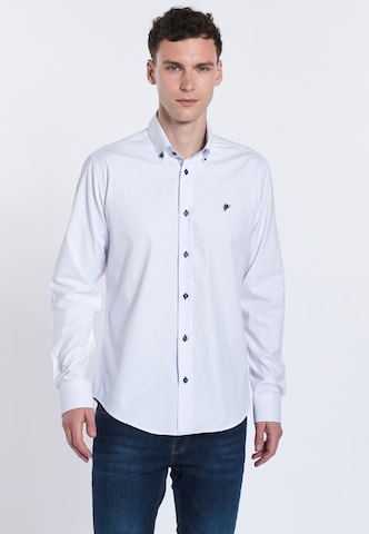 DENIM CULTURE Regular fit Button Up Shirt 'MILAN' in Blue: front