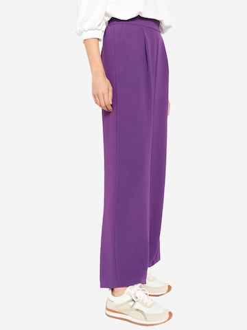 LolaLiza Široke hlačnice Hlače z naborki | vijolična barva