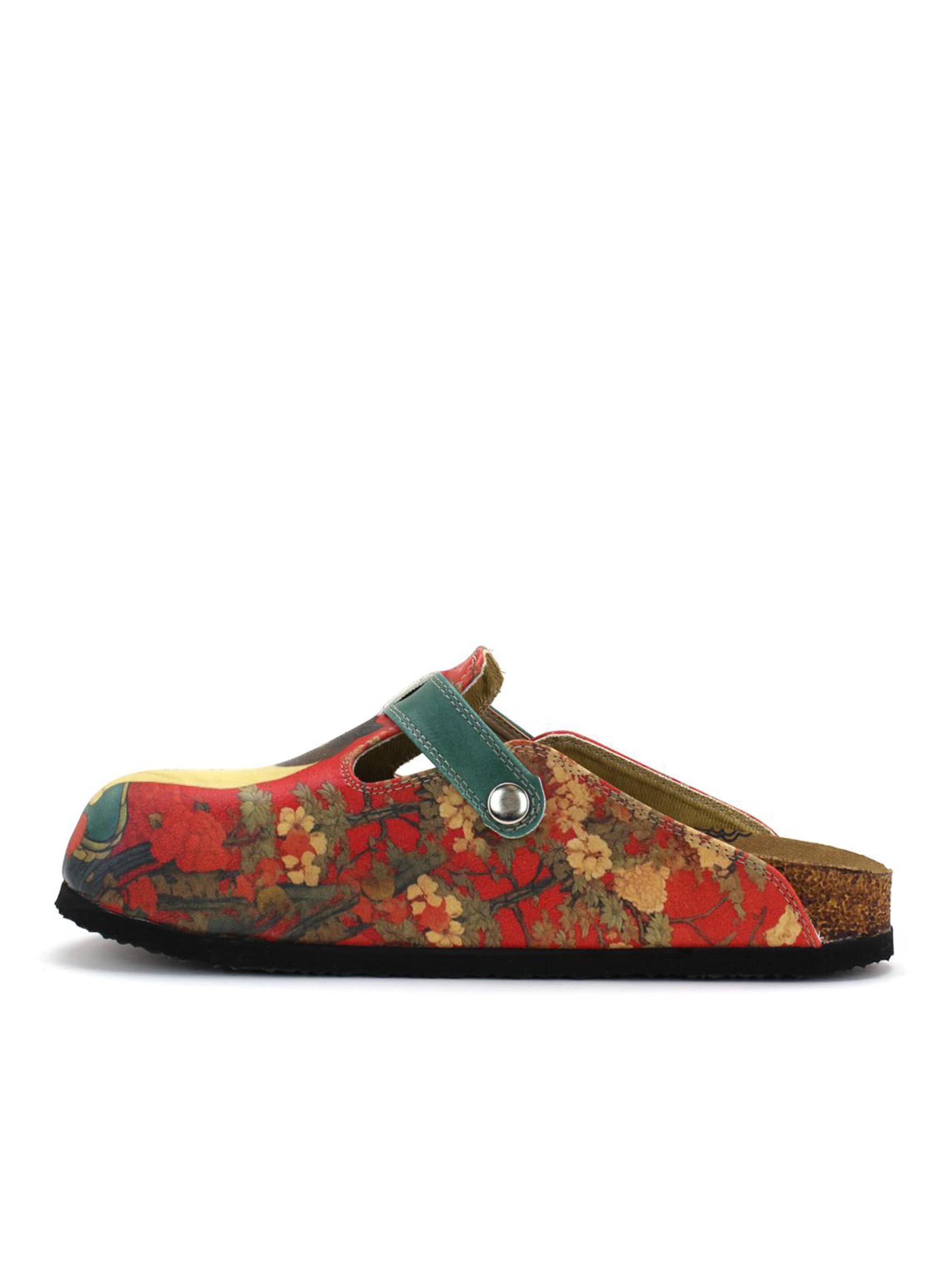 Goby - Zuecos 'Women Calceo Red Clogs WCAL5430 with cat design' en rojo