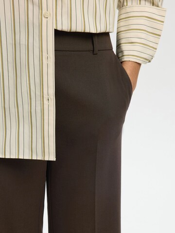 Wide Leg Pantalon à plis SELECTED en marron