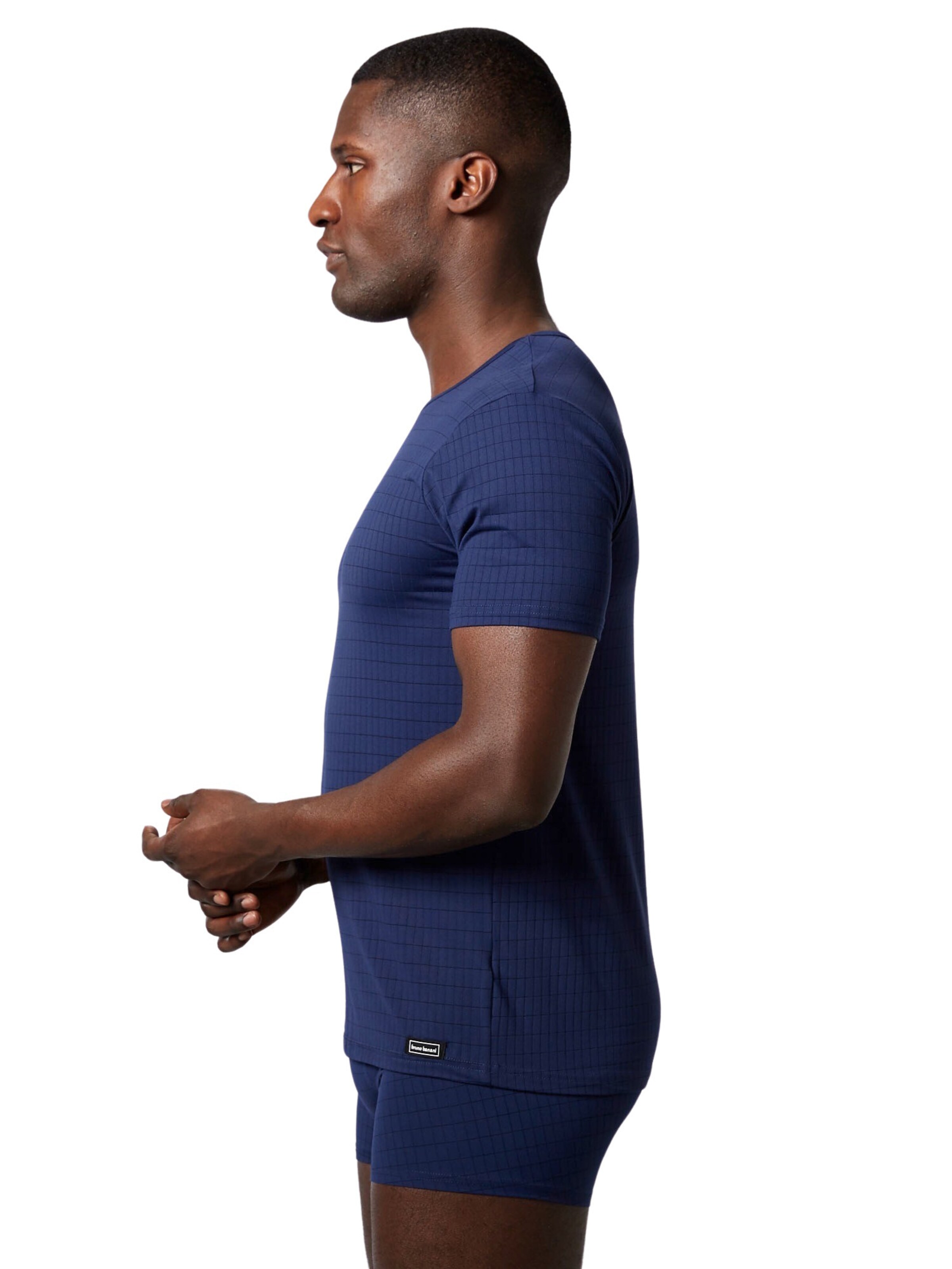 T-Shirt 'Check Line 2.0' Bruno Banani en bleu