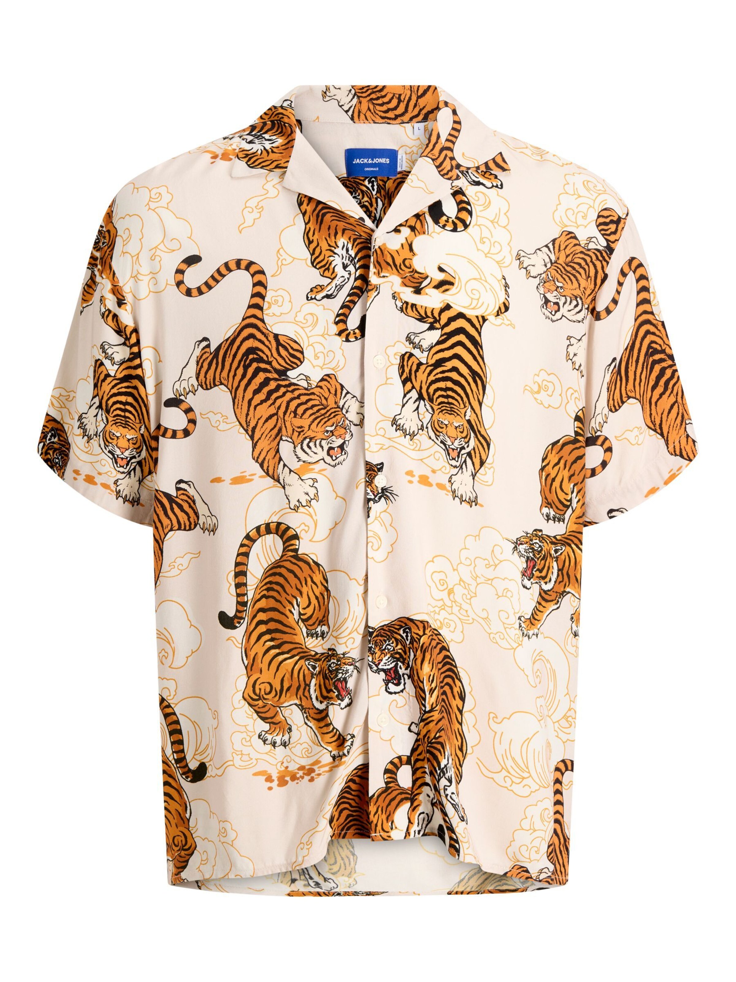 JACK & JONES Regular fit Button Up Shirt 'Hawaii' in White: front