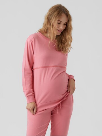 Sweat-shirt 'Ark June' MAMALICIOUS en rose : devant