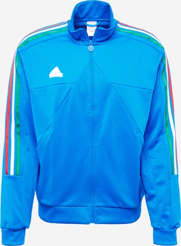 Bluză cu fermoar sport 'TIRO' de la ADIDAS SPORTSWEAR pe albastru: față