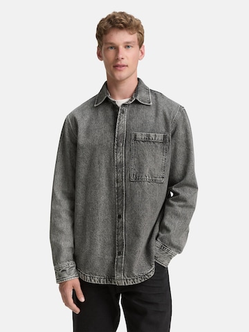 TOM TAILOR DENIM Regular fit Button Up Shirt in Grey: front