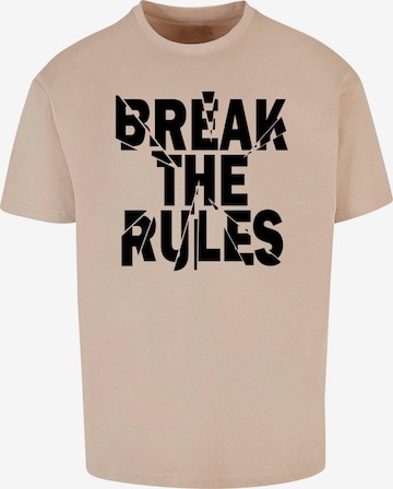 T-Shirt 'Break The Rules 2' Merchcode en beige : devant