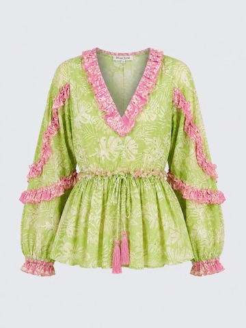 Miss June - Blusa 'Blouse Tavola' en verde: frente