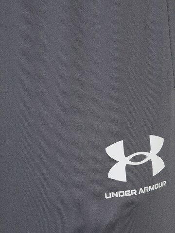 UNDER ARMOUR Zwężany krój Spodnie sportowe 'Challenger ' w kolorze szary