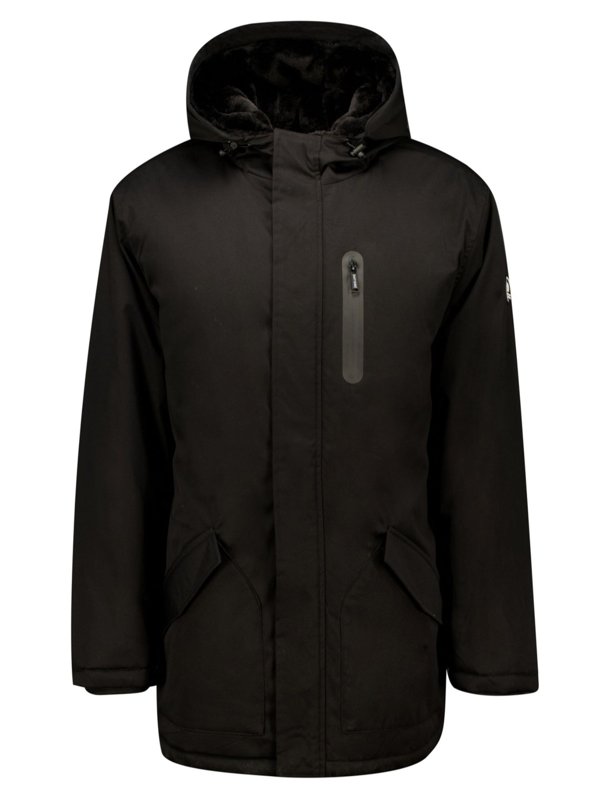 Parka mi-saison Deeluxe en noir : devant