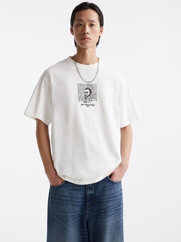 Pull&Bear T-shirt i vit: framsida