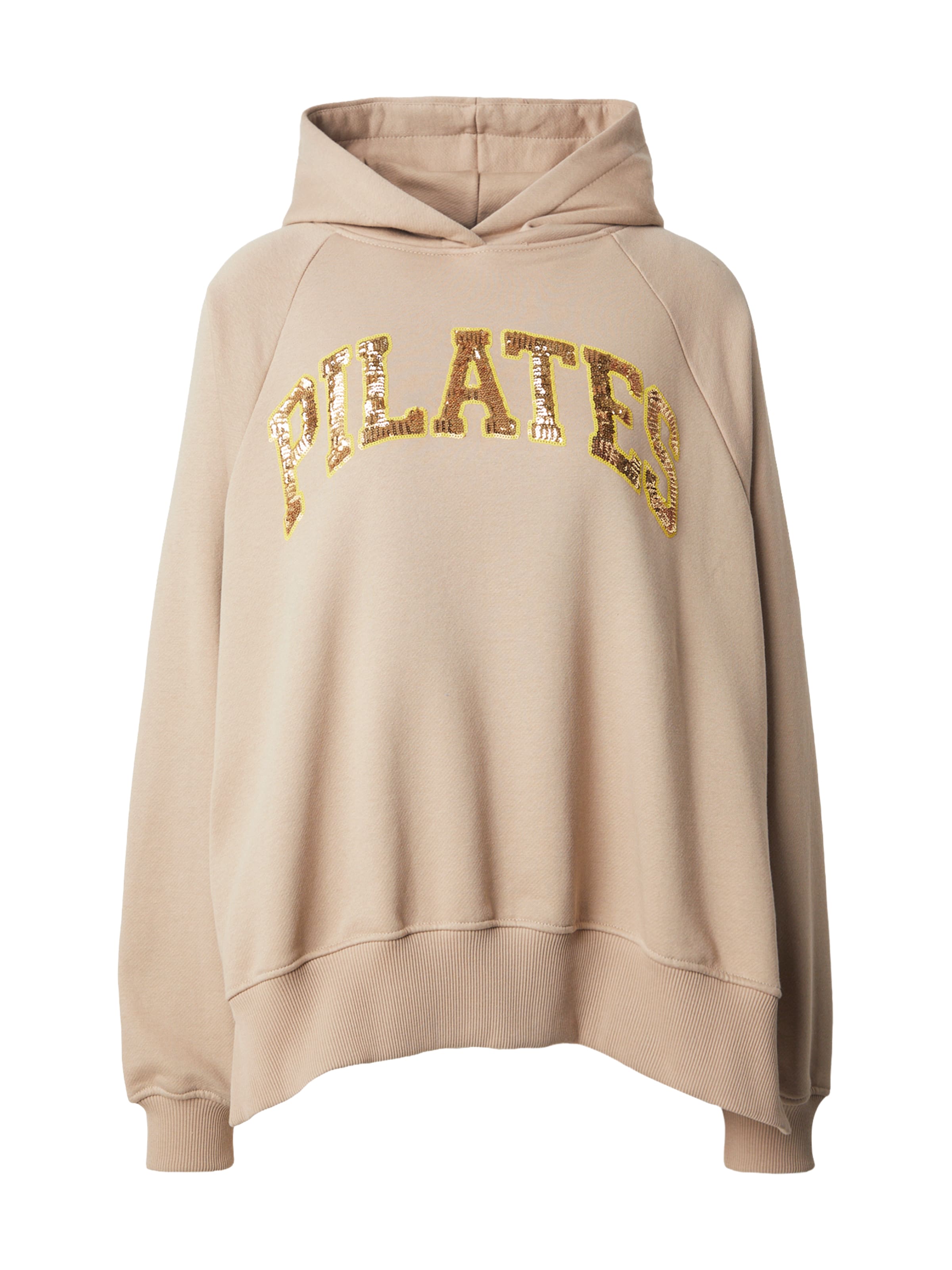 Felpa 'Wide Pilates Peace' di miss goodlife in beige: frontale