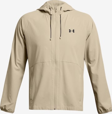 UNDER ARMOUR Athletic Jacket in Beige: front