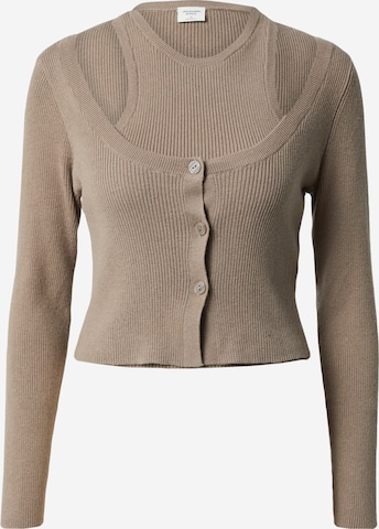 Abercrombie & Fitch Knit cardigan in Brown: front