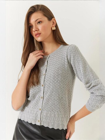 Cardigan Bianco Lucci en gris