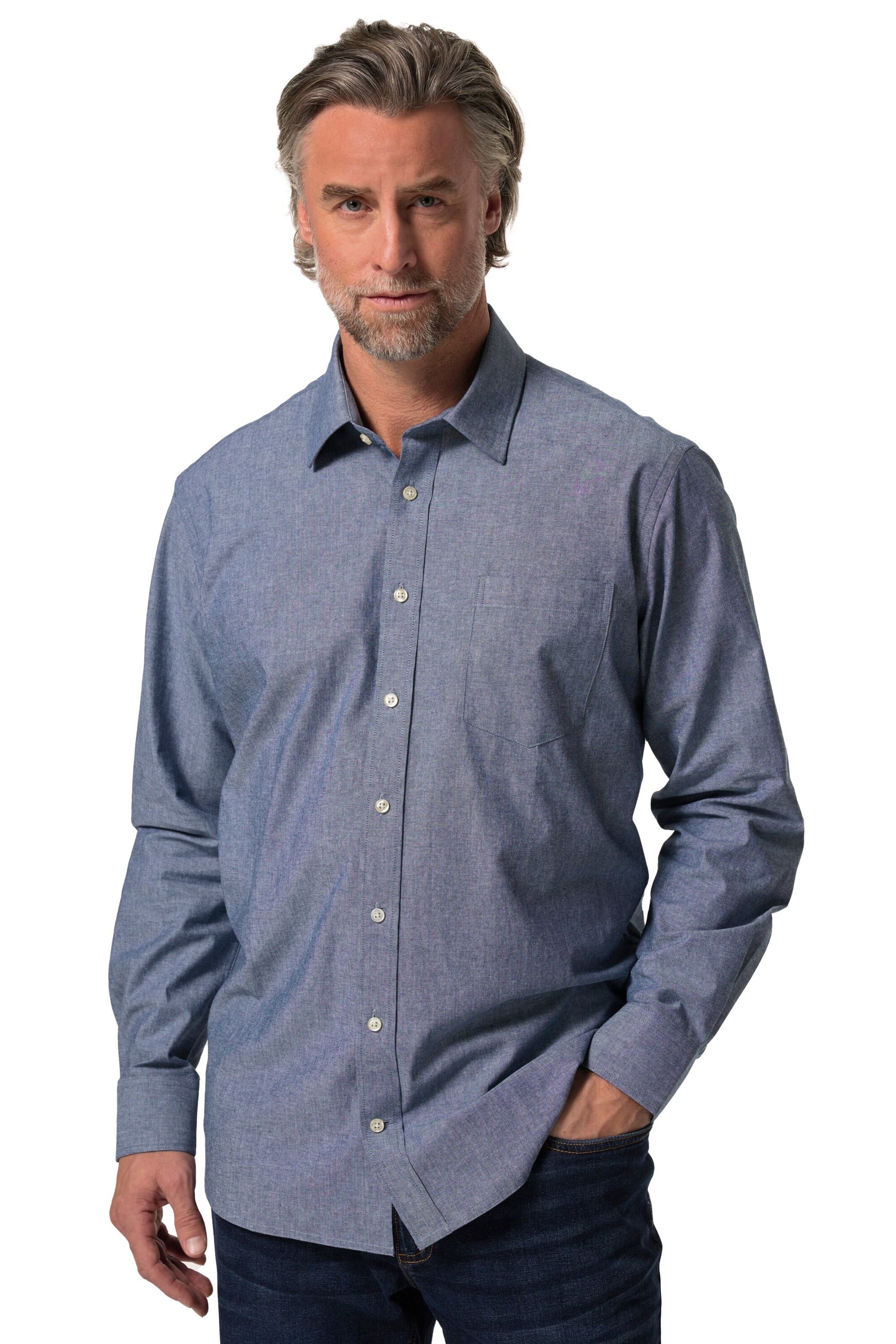 Boston Park Regular fit Button Up Shirt in Blue: front