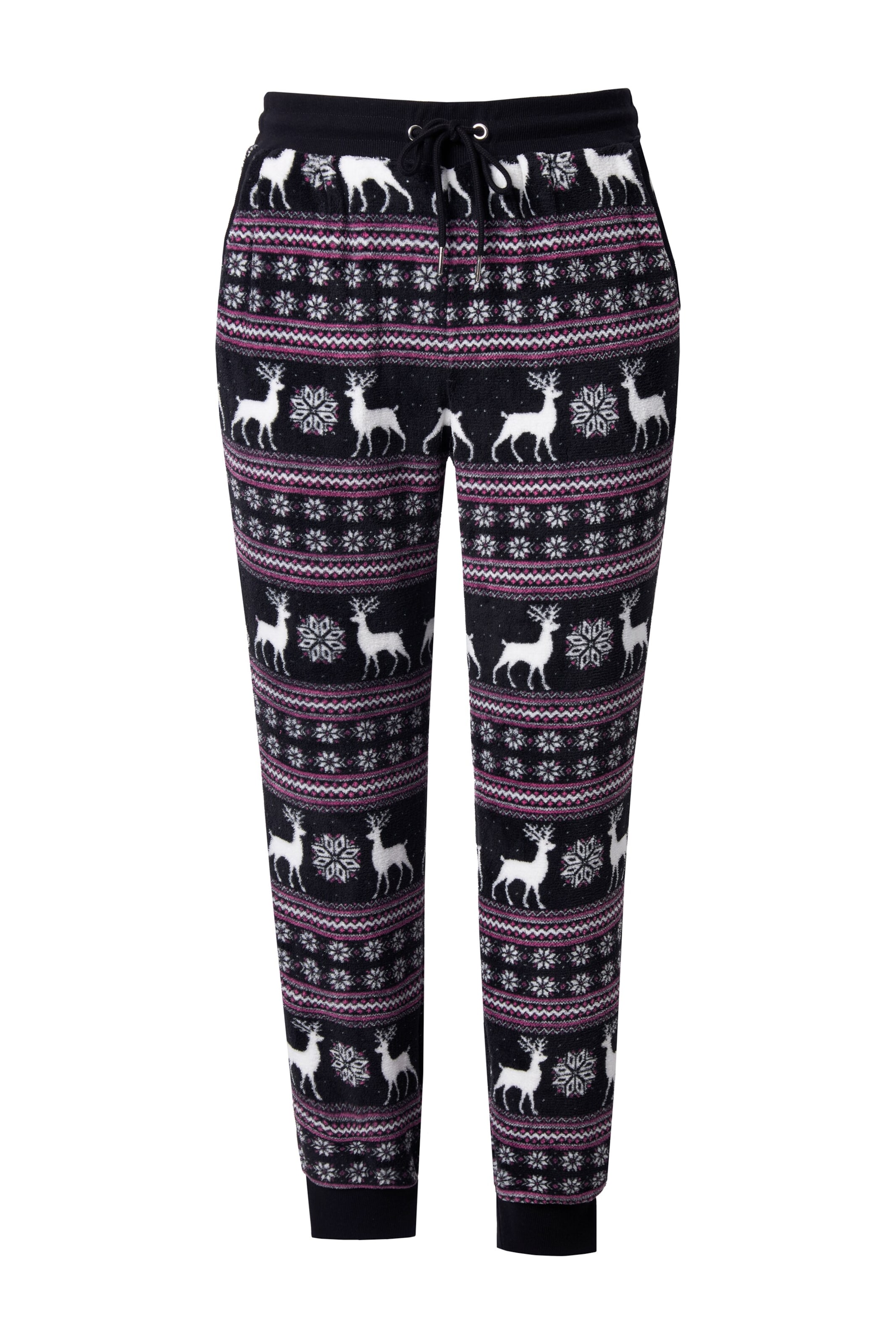 Ulla Popken Pyjamahose in Schwarz: Vorderseite