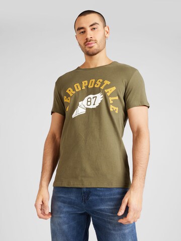 AÉROPOSTALE Shirt 'TRACK 87' in Green: front