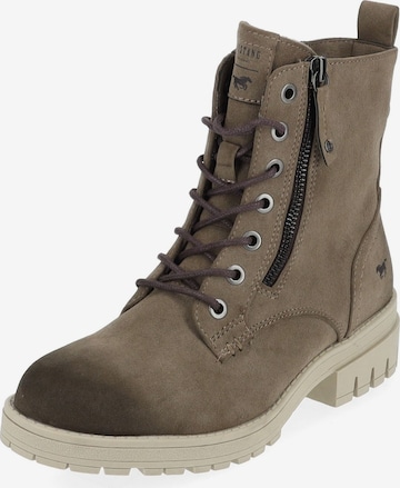 MUSTANG Lace-Up Ankle Boots in Green: front