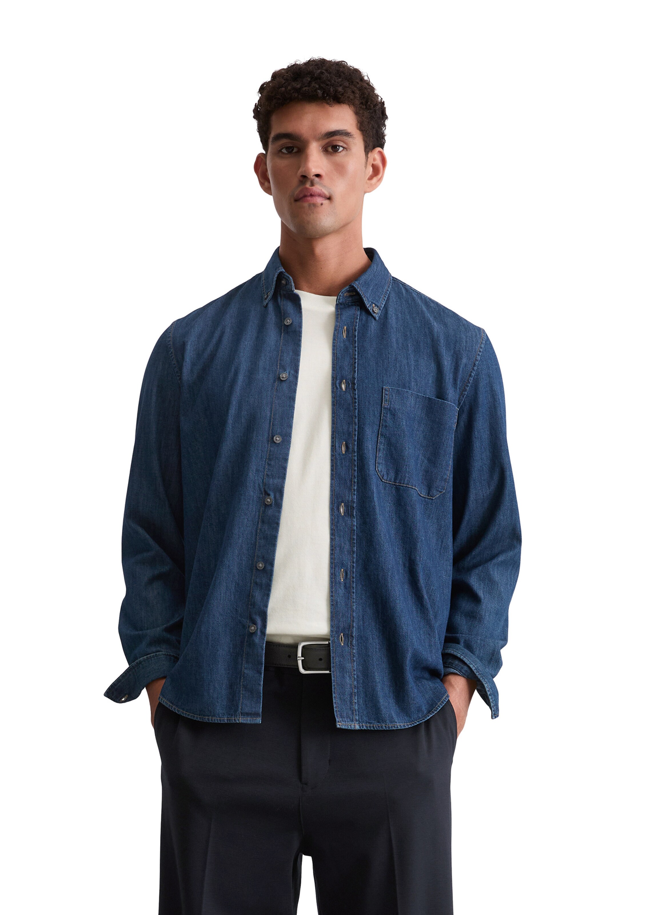 Coupe regular Chemise Marc O'Polo en bleu : devant