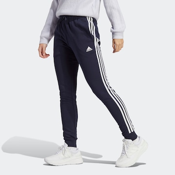 ADIDAS SPORTSWEAR Ozke Športne hlače 'Essentials' | modra barva: sprednja stran