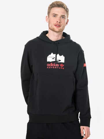 ADIDAS ORIGINALS Sweatshirt in Zwart: voorkant