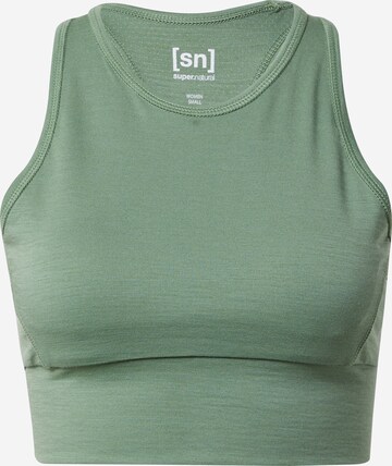 super.natural Sports Bra in Green: front