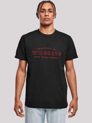 F4NT4STIC Shirt 'High School Musical The Musical Property Of Wildcats' in Zwart: voorkant