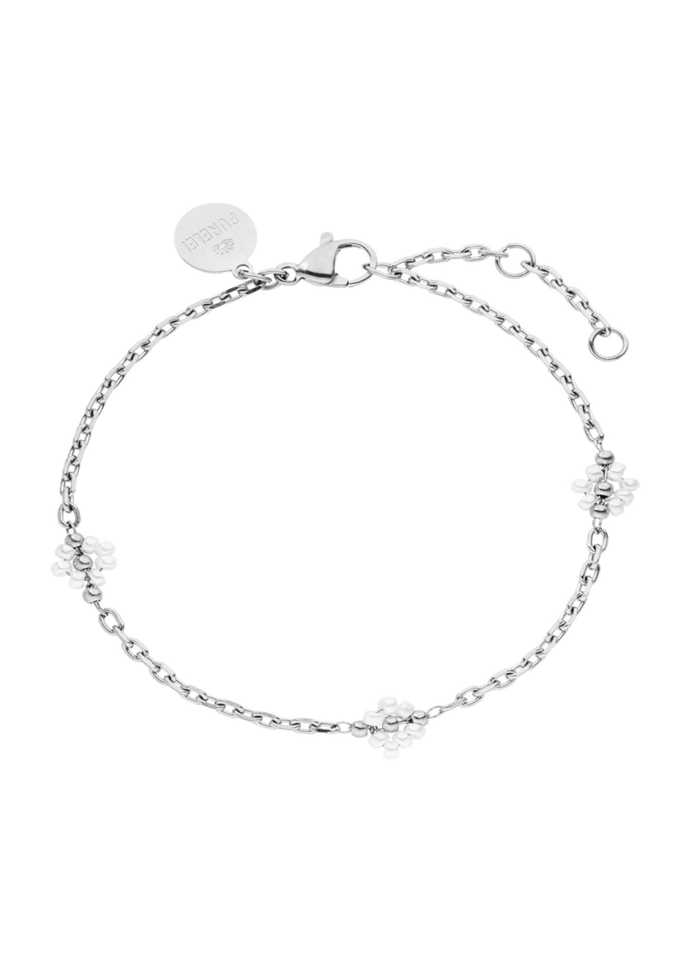 PURELEI Voetsieraden 'Linen Blossom' in Zilver: voorkant